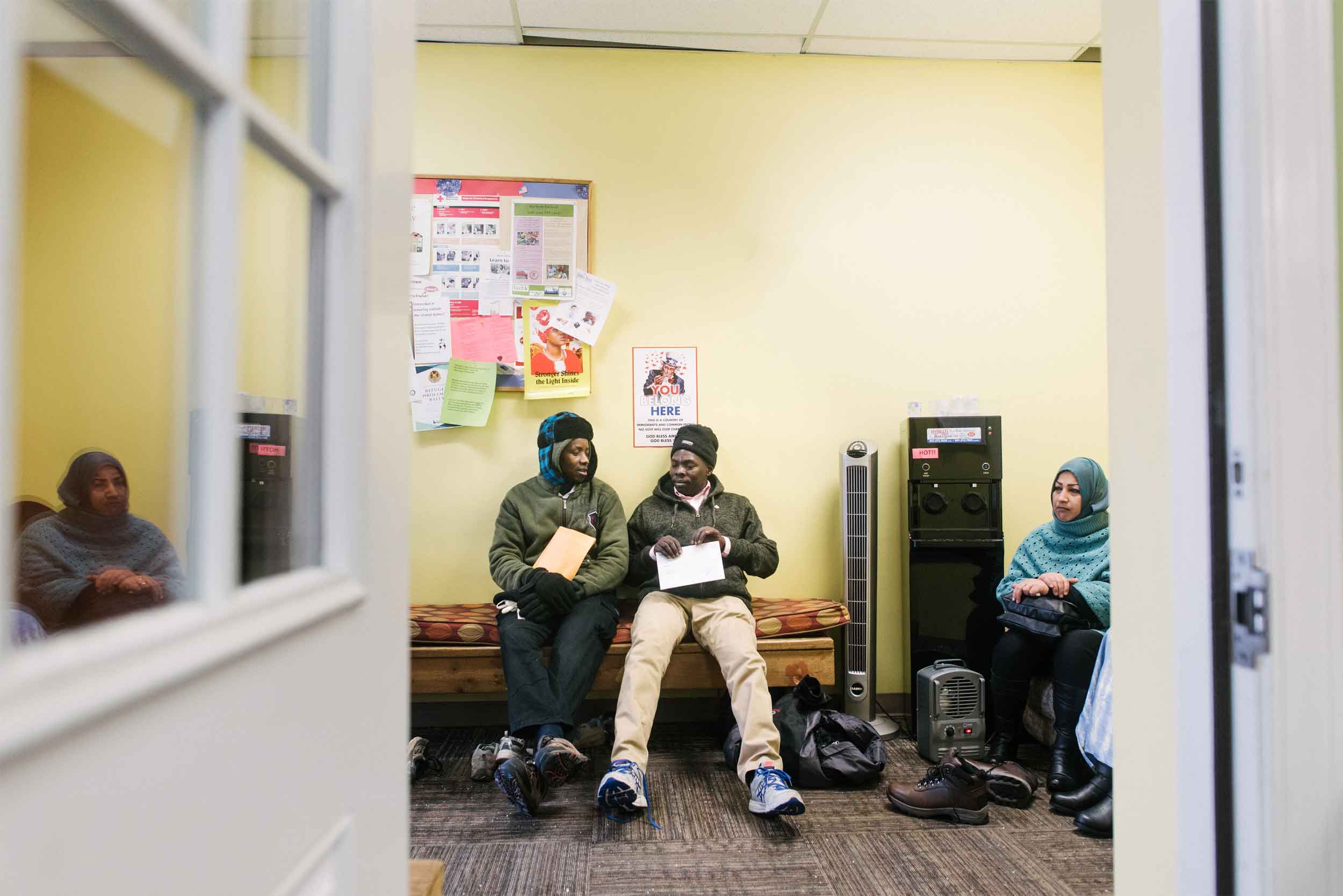 Clients participate in programs inside the IRC office in Boise